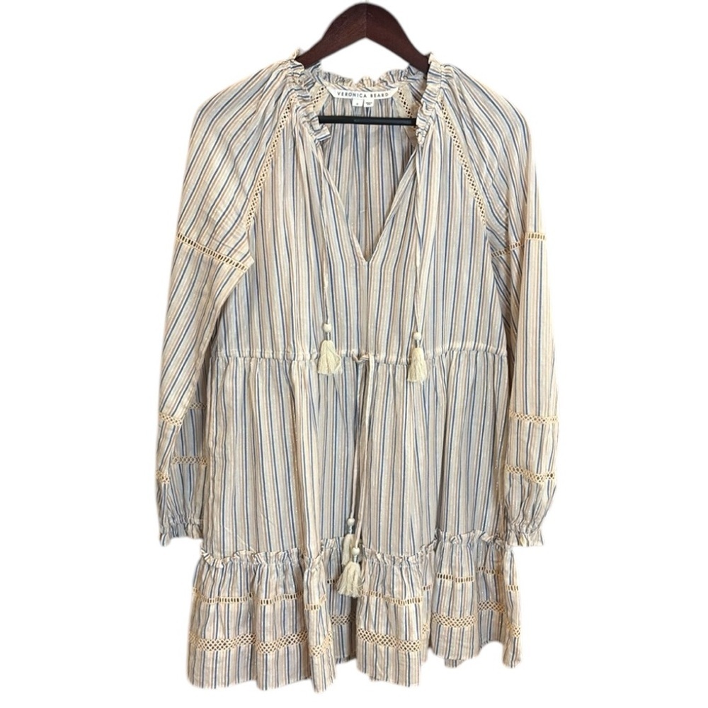 Veronica Beard Blue Stripe & Cream Danica Dress- size S